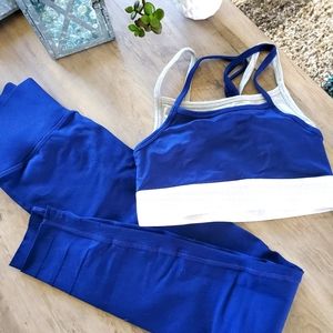Fabletics leggings and bra top.